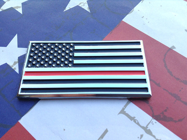 US Flag Thin Red Line – Auto Medals